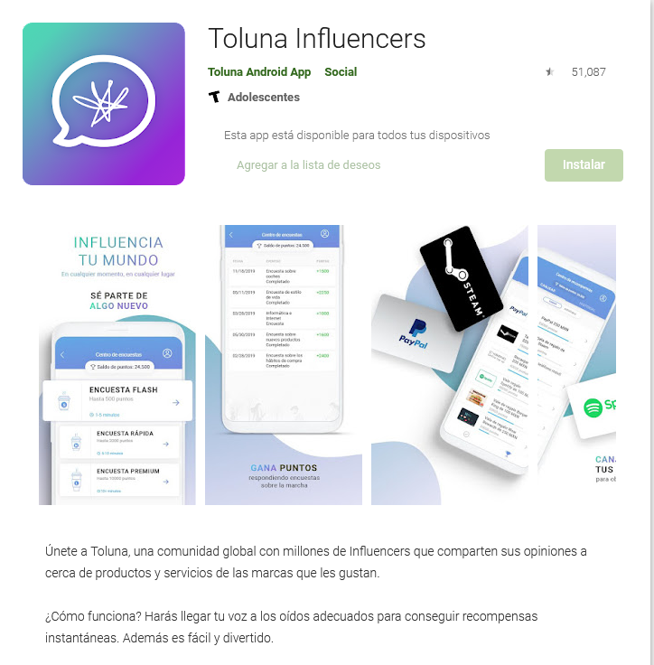 como ganar dinero con la aplicación de Toluna