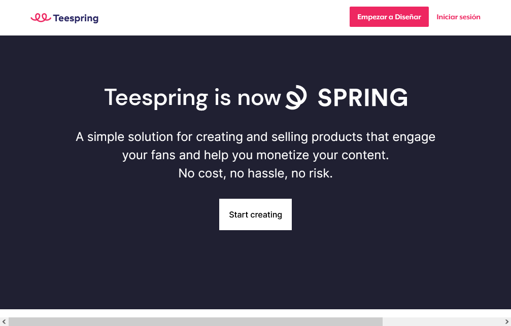 Teespring para diseñar productos y ganar dinero pasivo