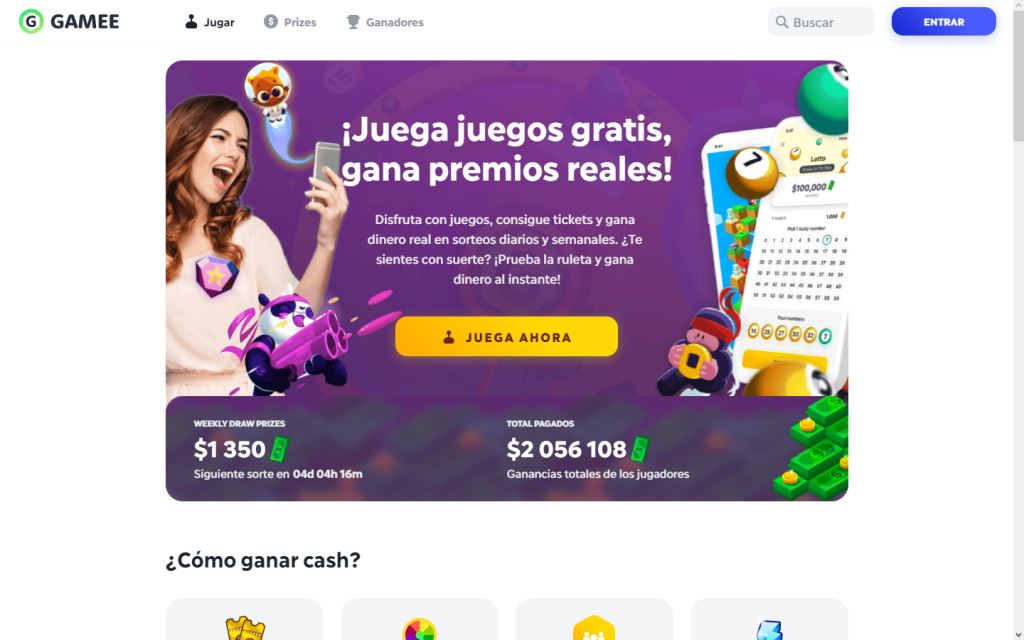 Aplicaciones para ganar dinero Jugando - Prizes by gamee